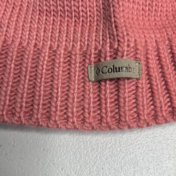 Columbia Cascade Peak II Beanie Hat Unisex One Size Pink Fleece Lined - Picture 3 of 8